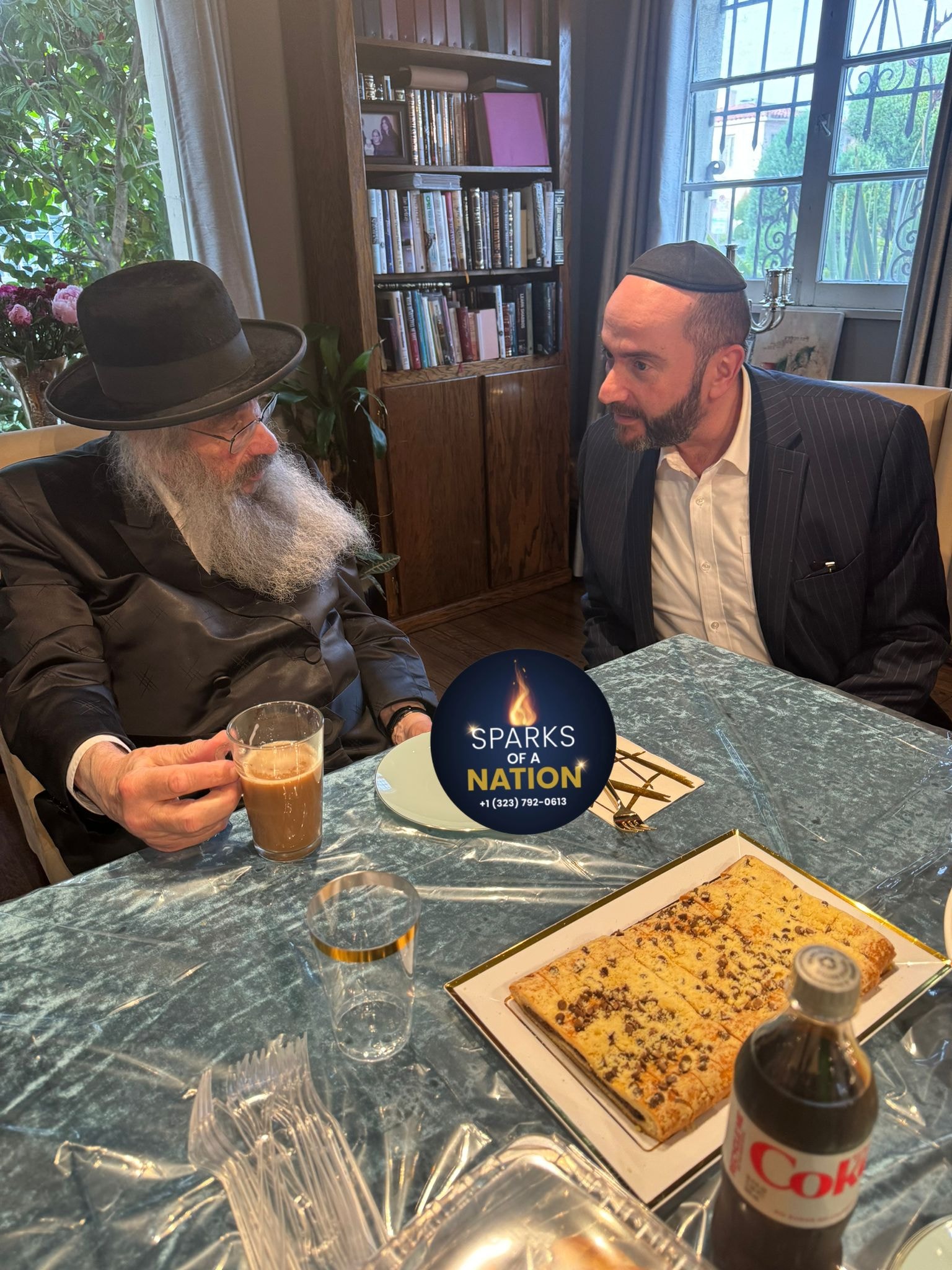 Rabbi Pini Dunner with his uncle, Dayan Ahron Dovid Dunner